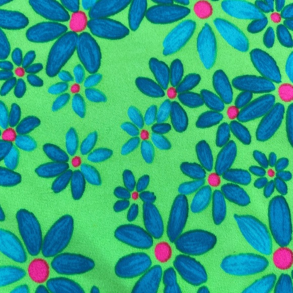 Sarong - Sunsets separates lime green/blue Flower Vintage circa 1990s sarong - Picture 4 of 8
